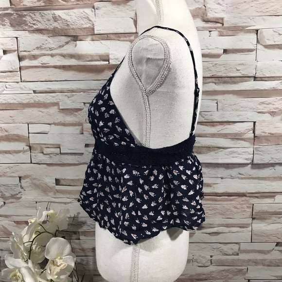 Ganji Floral Crop Top Blouse Sz L (P02) - Picture 4 of 7